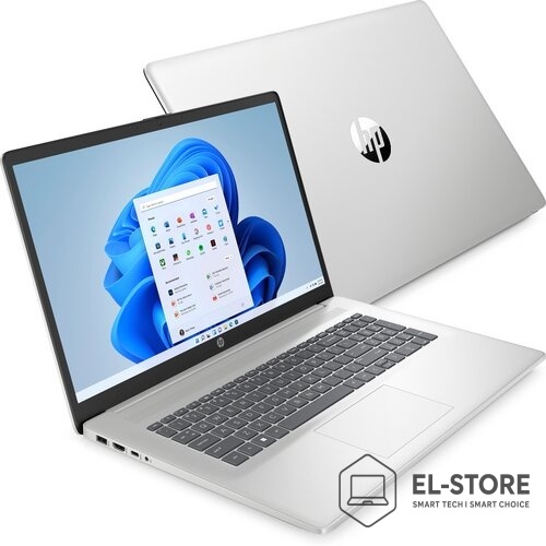 Laptop HP 17-CP3114NW z dużym ekranem 17,3 cala Full HD – srebrny design, procesor AMD Ryzen 7 7730U, idealny dla nauczyciela i do pracy biurowej | El-Store.pl Warszawa